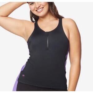 Brand New Ruby Ribbon Women's Size 34 Black Purple Shaping Sleeveless Tank